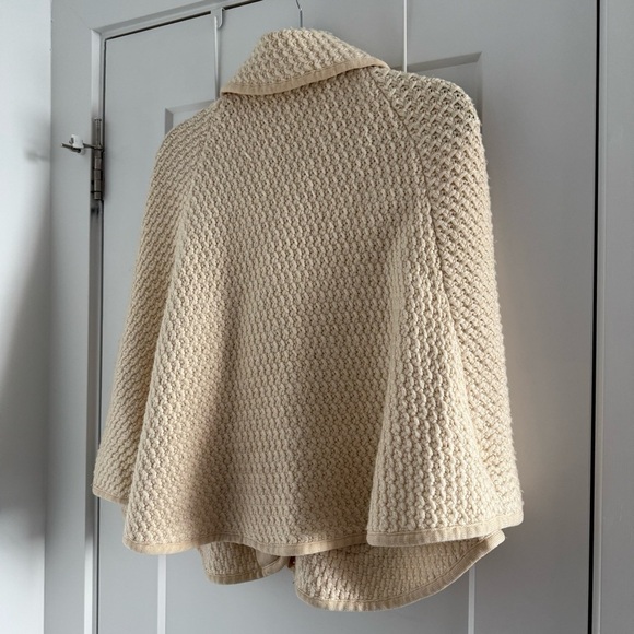 Luisa Spagnoli cream wool knit cape sweater jacket - One size - Picture 5 of 6